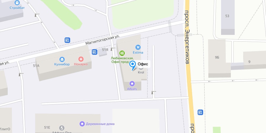 Изображение карты месторасположения офиса 4Walls (Санкт-Петербург)